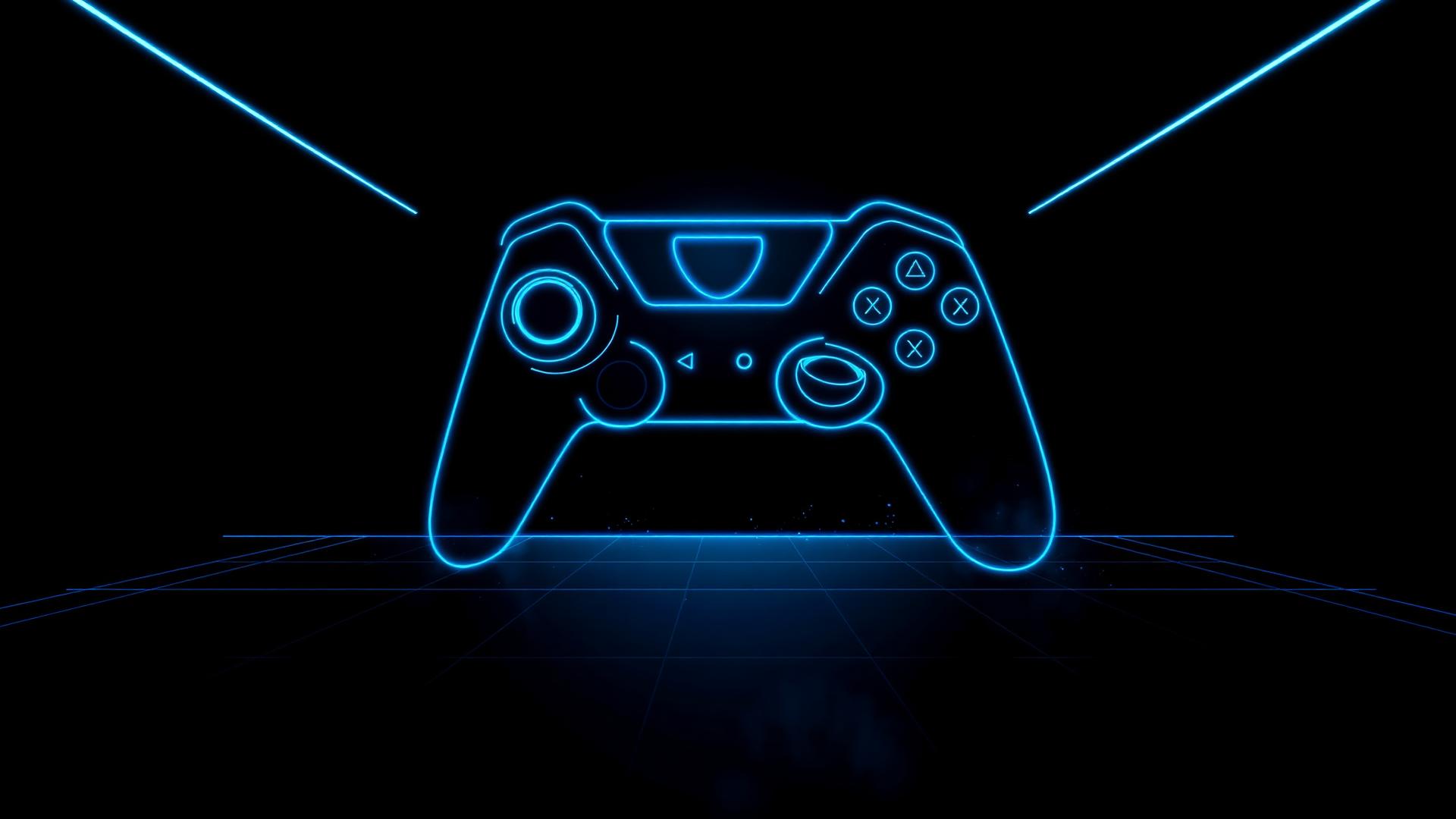 Neon gaming arena background
